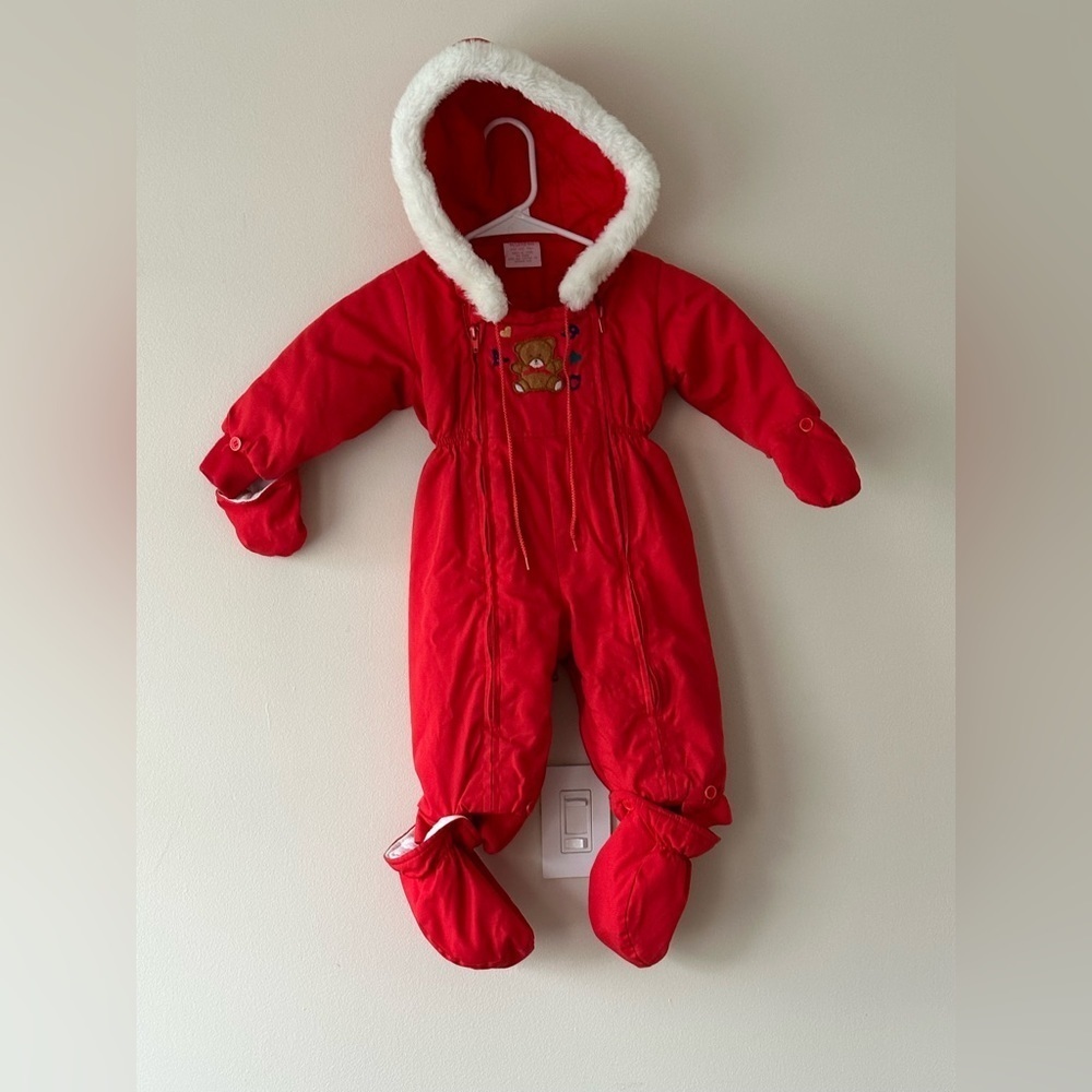 Heart Warmers Hooded Snow Suit Removable Mitten Boots Toddler 24.5"-33.5" T